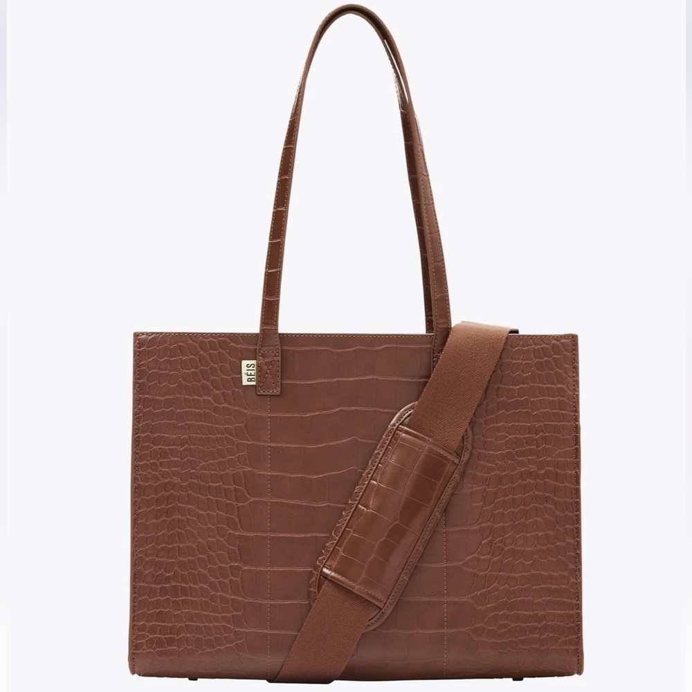The Work Tote in Maple Croc